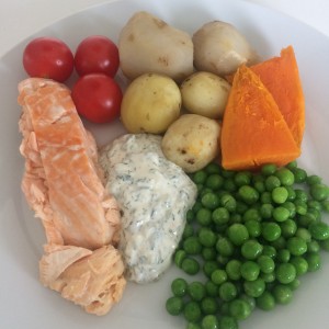 Potatis, sötpotatis, jordärtskocka och ärtor